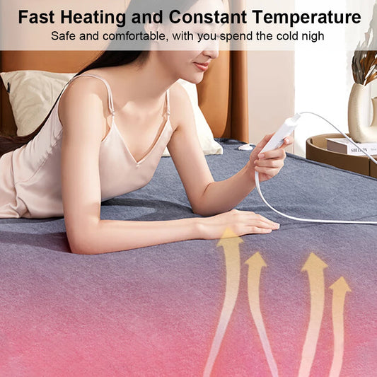 Premium Electric Heating Blanket – Soft Plush Body Warmer with Dual Control & Automatic Thermostat (220V)